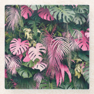 Dessous-de-verre En Verre Arbres Arrière - plans tropicaux
