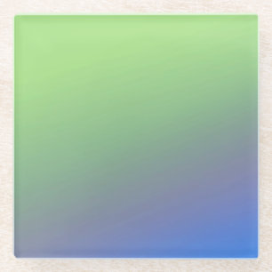 Dessous-de-verre En Verre Arc-en-ciel bleu vert texture abstraite motif art