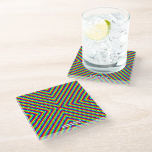Dessous-de-verre En Verre Arc-en-ciel X - Dessous de verre en verre