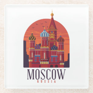 Dessous-de-verre En Verre Architecture vintage du Kremlin de Moscou Russie