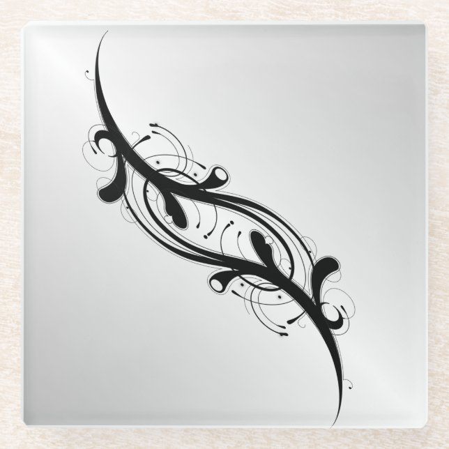 Dessous-de-verre En Verre Argent Embellí (Devant)