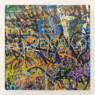 Dessous-de-verre En Verre Arrière - plan de graffiti