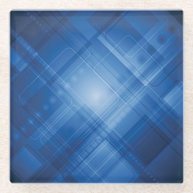 Dessous-de-verre En Verre Arrière - plan de pointe bleu-foncé (Devant)