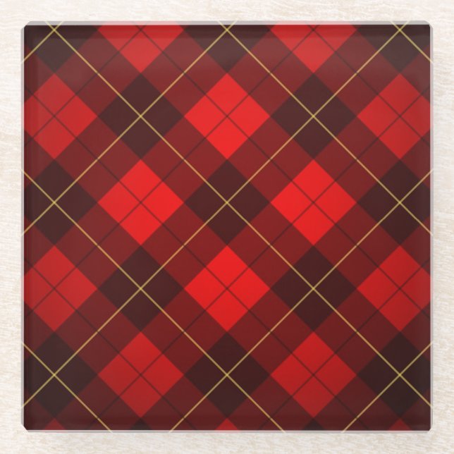 Dessous-de-verre En Verre Arrière - plan de tartan de Wallace (Devant)