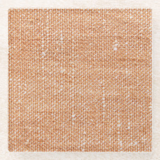 Dessous-de-verre En Verre Arrière - plan de texture de toile de lin Brown