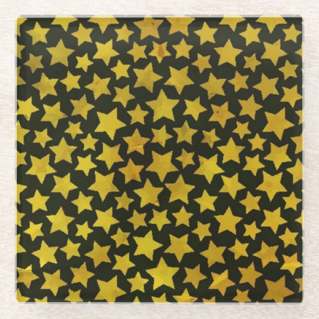 Dessous-de-verre En Verre Arrière - plan d'étoile (Devant)