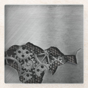 Dessous-de-verre En Verre Arrière - plan en métal avec des dommages