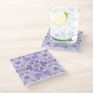 Dessous-de-verre En Verre Art abstrait aquarelle violet clair ombré