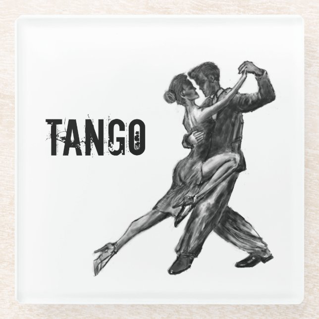 Dessous-de-verre En Verre Art de danse du tango argentin (Devant)