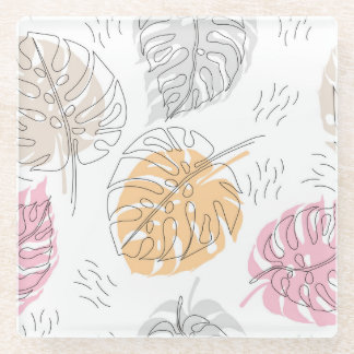 Dessous-de-verre En Verre Art de dessin de ligne de monstère exotique