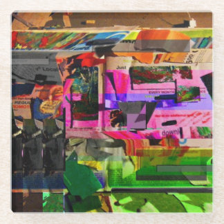 Dessous-de-verre En Verre Art de graphiques de médias mélangés