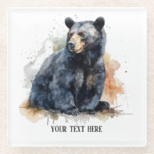 Art de la forêt à l'aquarelle Ours noir, personnal