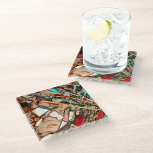 Dessous-de-verre En Verre Art de mosaïque coloré