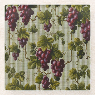Dessous-de-verre En Verre Art de vignoble de campagne française rustique