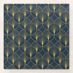 Dessous-de-verre En Verre Art Déco Elégance : Motifs Ventilateurs