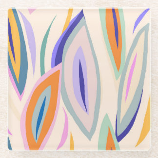 Dessous-de-verre En Verre Art d'été : Motif de collage créatif