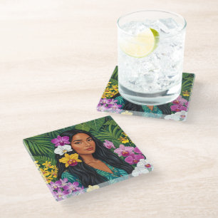 Dessous-de-verre En Verre Art hawaïen beau