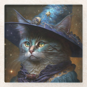 Dessous-de-verre En Verre Art Imaginaire Chat Witch