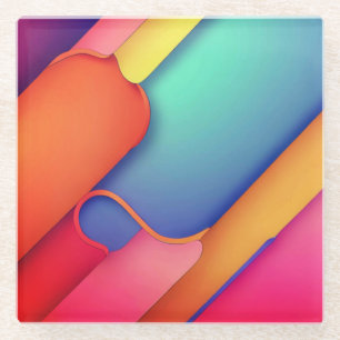 Dessous-de-verre En Verre Art moderne, Dplis de couleurs