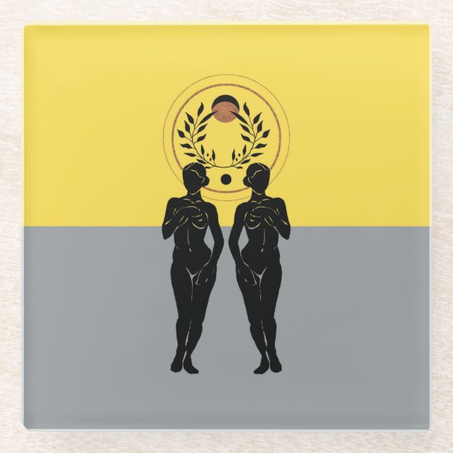 Dessous-de-verre En Verre Art Moderne Féminin Astra (Devant)