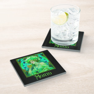 Dessous-de-verre En Verre Art Nouveau Mojito