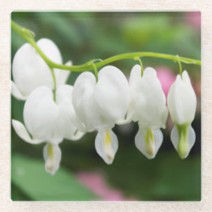 Dessous-de-verre En Verre Art original "de coeur blanc" par KAS