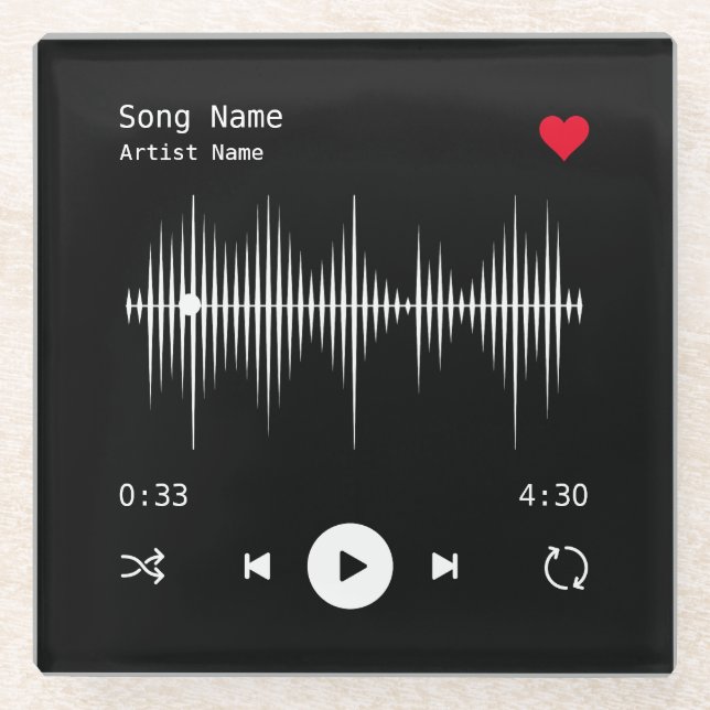 Dessous-de-verre En Verre Artiste et chanteur de musique Noir personnalisé (Devant)