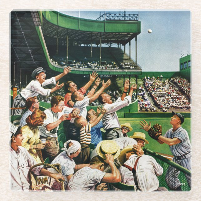 Dessous-de-verre En Verre Atteindre la balle de course à domicile (Devant)