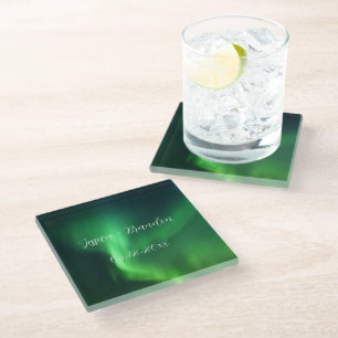Dessous-de-verre En Verre aurores boréales Aurora Mariage