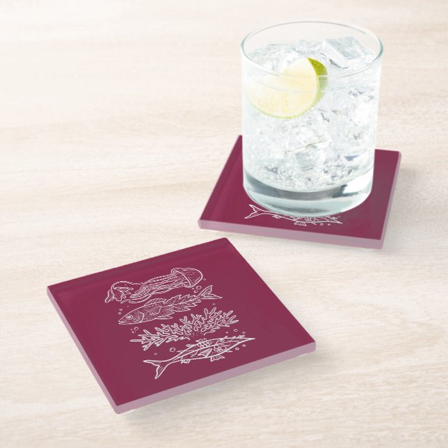 Dessous-de-verre En Verre Autocollant (Incliné)