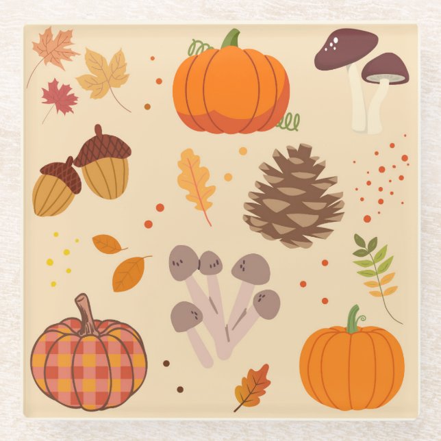 Dessous-de-verre En Verre Automne (Devant)