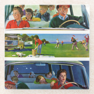 Dessous-de-verre En Verre Avant, pendant et après le pique-nique