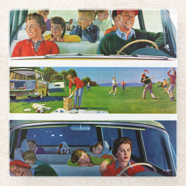 Dessous-de-verre En Verre Avant, pendant et après le pique-nique (Devant)