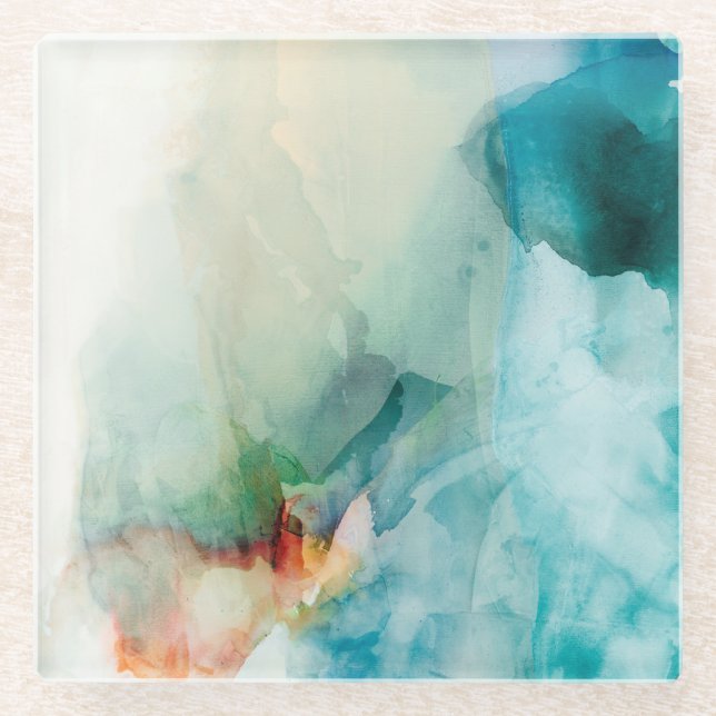 Dessous-de-verre En Verre Aversion - Aquarelle bleue (Devant)