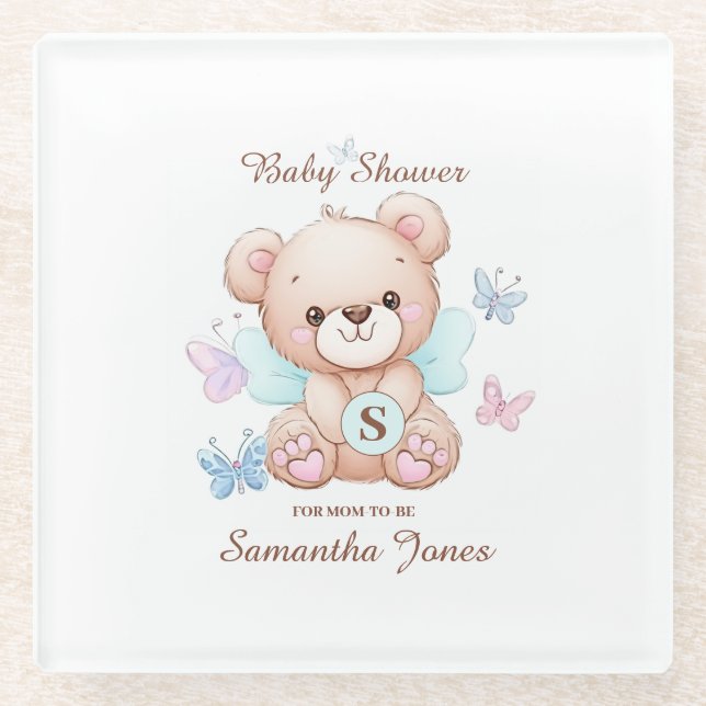 Dessous-de-verre En Verre Baby shower Dessous de verre en verre personnalisé (Devant)