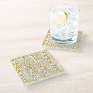 Dessous-de-verre En Verre Bagues en bois brillantes Parties scintillant or