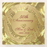 Dessous-de-verre En Verre Bagues Florales en Or Métallisé et Dorées<br><div class="desc">Élégantes bagues florales en or métallisé et dorées. 50ème anniversaire de mariage</div>