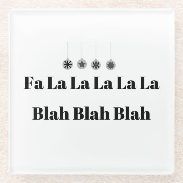 DESSOUS-DE-VERRE EN VERRE **BAH HUMBUG** DESSOUS DE VERRE (Devant)