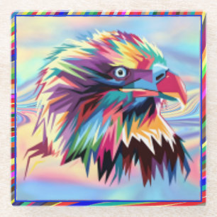 Dessous-de-verre En Verre Bald Eagle géométrique Prismatic Design-80590