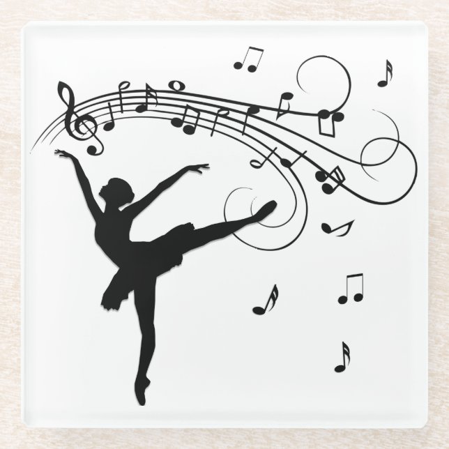 Dessous-de-verre En Verre Ballerina Dance with Me Music Note (Devant)