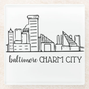 Dessous-de-verre En Verre Baltimore Skyline