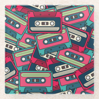 Dessous-de-verre En Verre Bande de cassette : Motif irrégulier coloré.