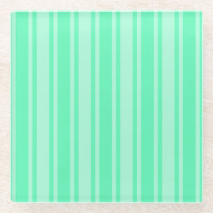 Dessous-de-verre En Verre Bandes de bonbons vertes à la menthe