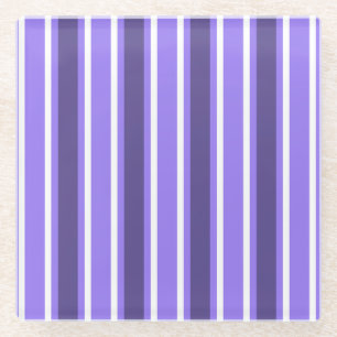 Dessous-de-verre En Verre Bandes de bonbons violettes et blanches