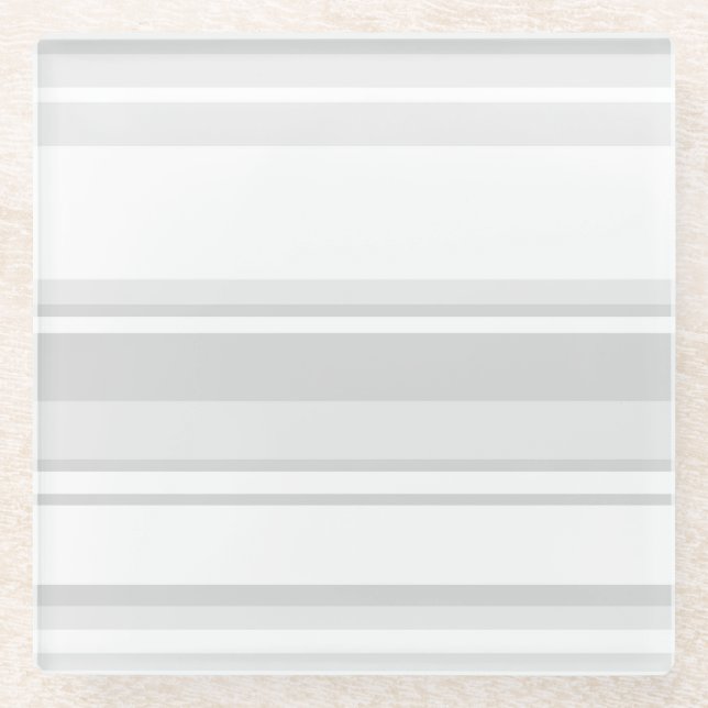 Dessous-de-verre En Verre Bandes gris clair (Devant)
