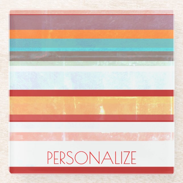 Dessous-de-verre En Verre Bandes personnalisées (Devant)