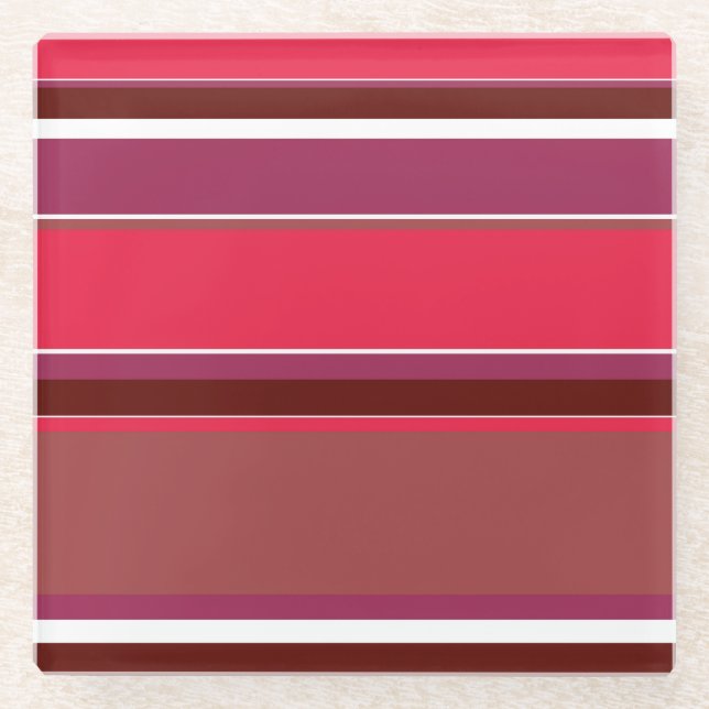 Dessous-de-verre En Verre Bandes rouges (Devant)