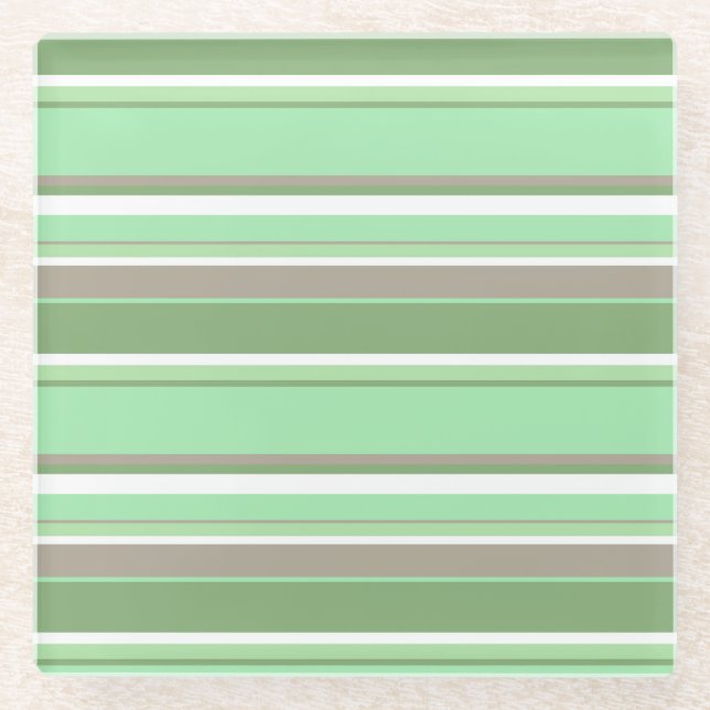 Dessous-de-verre En Verre Bandes vert pâle (Devant)