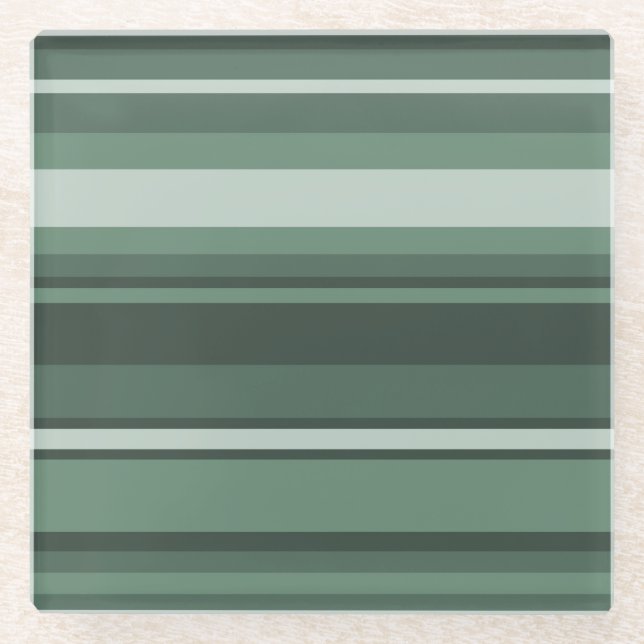 Dessous-de-verre En Verre Bandes vertes (Devant)