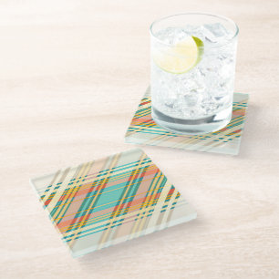 Dessous-de-verre En Verre Bar à boissons à la crème Motif géométrique Abstra